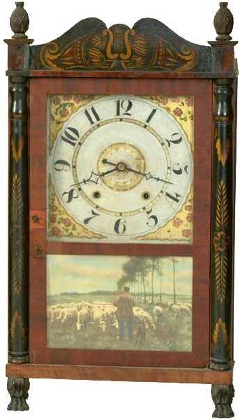 Jerome & Darrow Transitional Column and Splat Shelf Clock — Antique Clocks Price Guide