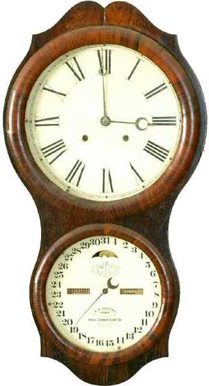 Ithaca Wall Calendar Hanging Office Wall Clock No. 4, — Antique Clocks Price Guide