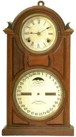 Ithaca Library Double Dial Calendar Shelf Clock — Antique Clocks Price Guide