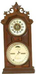 Ithaca Carved Top Library Calendar Shelf Clock — Antique Clocks Price Guide