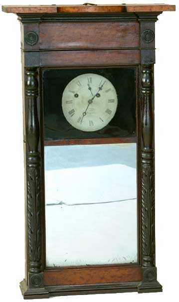 Asa Munger Flat Top Column Shelf Clock — Antique Clocks Price Guide