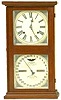 Ithaca Farmer's Flat Top Double Dial Calendar Shelf Clock