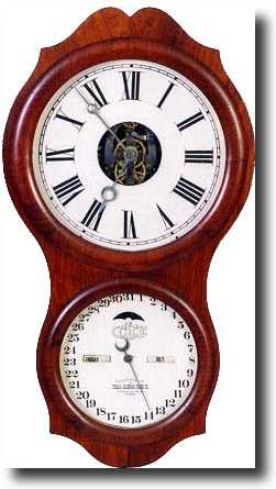ITHACA DOUBLE DIAL WALL CALENDAR CLOCK (Ithaca, NY c. 1870) — Antique Clocks Price Guide