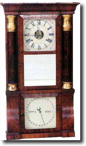 SETH THOMAS DOUBLE DIAL CALENDAR SHELF CLOCK (Plymouth Hollow, CT c. 1860) — Antique Clocks Price Guide