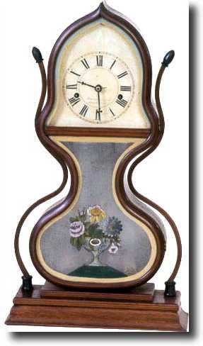 RARE J.C. BROWN ACORN SHELF CLOCK WITH SIDEARMS (Bristol, CT c. 1840s) — Antique Clocks Price Guide