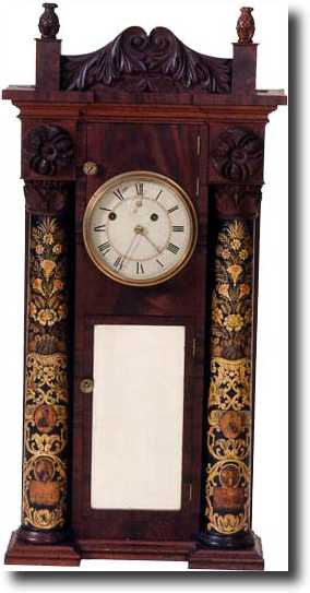 VERY RARE AND IMPORTANT ASA MUNGER STOVEPIPE SHELF CLOCK (Auburn, NY c. 1830) — Antique Clocks Price Guide