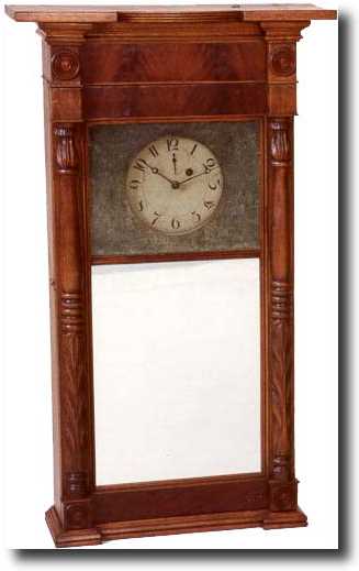 ASA MUNGER IRONING BOARD TOP SHELF CLOCK (Auburn, NY c. 1830) — Antique Clocks Price Guide