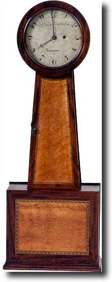 EXTREMELY RARE STANDING BANJO CLOCK (Tauton, MA c. 1820) — Antique Clocks Price Guide