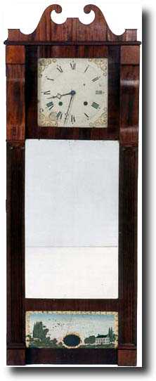 RARE JOSEPH IVES MIRROR CLOCK (Bristol, CT c. 1820) — Antique Clocks Price Guide