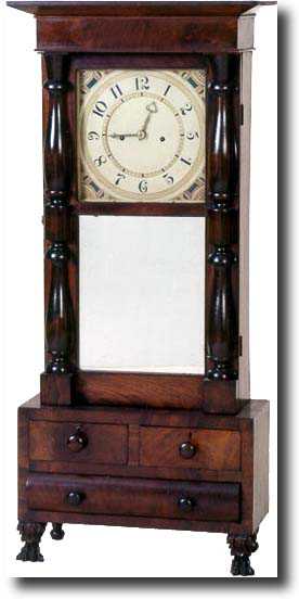 RARE ABNER JONES SHELF CLOCK (E. Bloomfield, NY c. 1825-1830) — Antique Clocks Price Guide