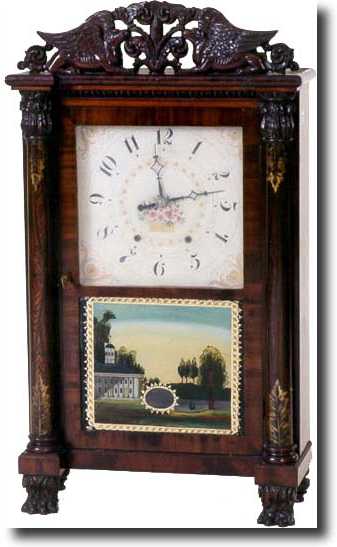 VERY RARE BISHOP AND BRADLEY SHELF CLOCK (Watertown, CT c. 1825) — Antique Clocks Price Guide