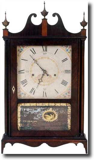 RARE SETH THOMAS OFF-CENTER PILLAR AND SCROLL (Plymouth, CT c. 1820) — Antique Clocks Price Guide