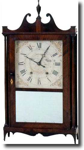 EPHRAIM DOWNS PILLAR AND SCROLL (Bristol, CT c. 1830) — Antique Clocks Price Guide
