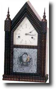 RARE MINIATURE J.C. BROWN RIPPLE STEEPLE CLOCK (Forestville, CT c. 1840) — Antique Clocks Price Guide