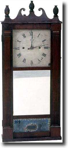 MERRIMAN & IVES MIRROR SHELF CLOCK (Bristol, CT c. 1820) — Antique Clocks Price Guide