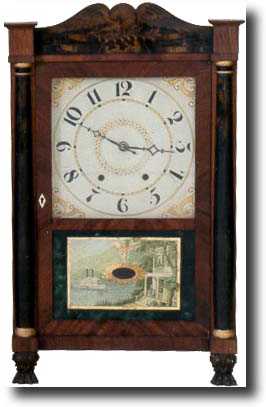 MARK LEAVENWORTH & CO. SHELF CLOCK (Waterbury, CT c. 1830) — Antique Clocks Price Guide