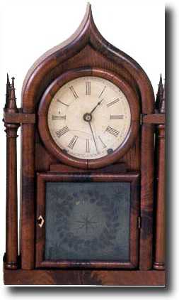BREWSTER & INGRAHAM ONION TOP SHELF CLOCK (Bristol, CT c. 1840) — Antique Clocks Price Guide