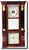 SETH THOMAS DOUBLE DIAL CALENDAR SHELF CLOCK (Plymouth Hollow, CT c. 1860)