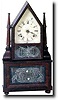 UNIQUE UNSIGNED SINGLE CANDLESTICK STEEPLE CLOCK (c. 1840)