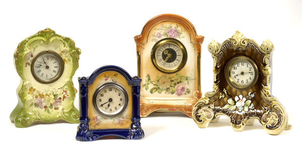 Four Miniature China Cased Clocks, — Antique Clocks Price Guide