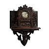 American Clock Hutch with Folksy Carving,