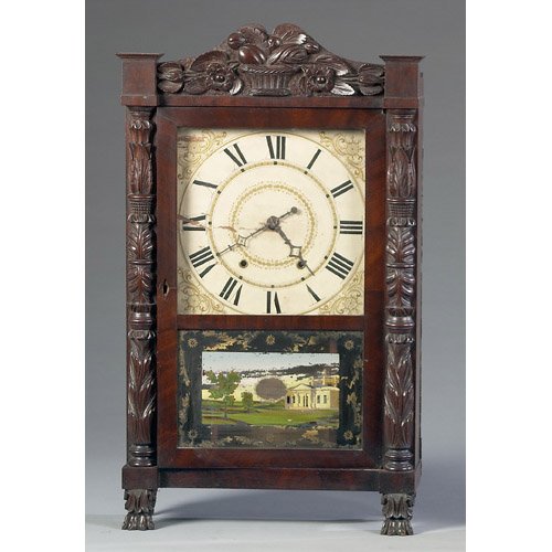 Mark Leavenworth & Co. Waterbury Connecticut Carved Shelf Clock, — Antique Clocks Price Guide