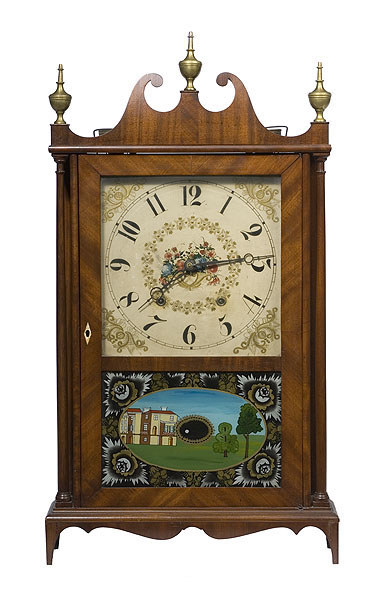 Eli Terry & Sons Pillar & Scroll Wooden Works Clock, — Antique Clocks Price Guide