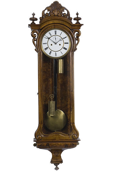 Fine Two-Weight Vienna Regulator Wall Clock, — Antique Clocks Price Guide