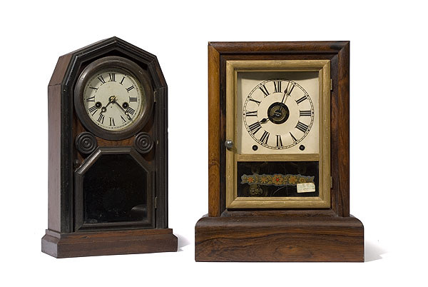 Two Early Rosewood Shelf Clocks, — Antique Clocks Price Guide
