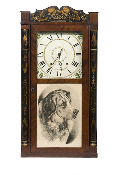 Seth Thomas Wooden Works Stenciled Half Column Clock, — Antique Clocks Price Guide