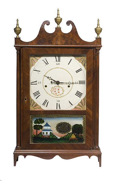 Off Center Seth Thomas Wooden Works Pillar & Scroll Clock, — Antique Clocks Price Guide