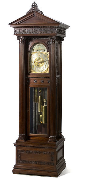 Waltham/Durfee Mahogany Tall Case Clock, — Antique Clocks Price Guide