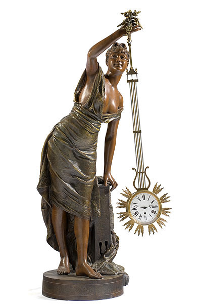 Six Foot Tall French Mystery Clock, — Antique Clocks Price Guide