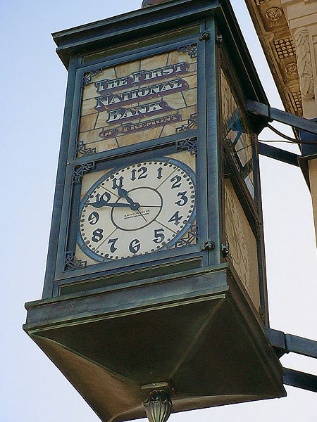 O.B. McClintock Co. Four Panel Bank Clock with Stained Glass Dials & Tubular Chimes, — Antique Clocks Price Guide