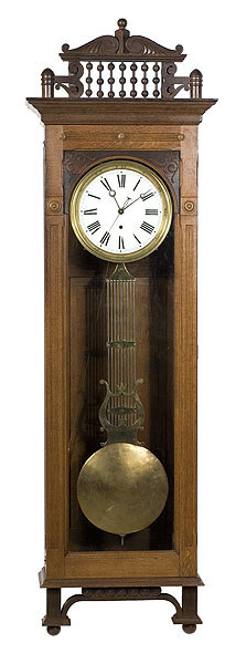 Ansonia Oak No. 16 Jeweler's Regulator Clock with Pin Wheel Escapement, — Antique Clocks Price Guide