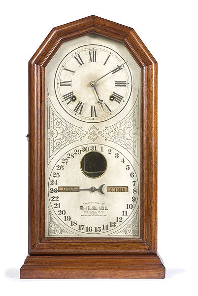 Ithaca No. 11 Octagon Double Dial Calendar Shelf Clock, — Antique Clocks Price Guide