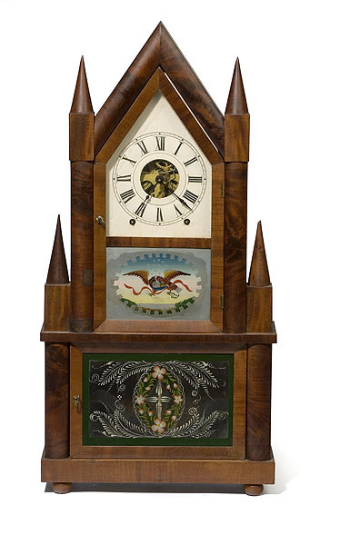 Birge & Fuller Wagon Spring Double Steeple Shelf Clock, — Antique Clocks Price Guide