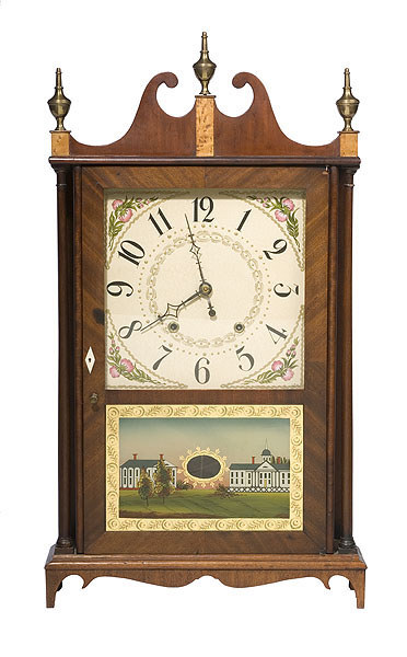 Eli Terry & Sons Wooden Works Pillar & Scroll Clock, — Antique Clocks Price Guide