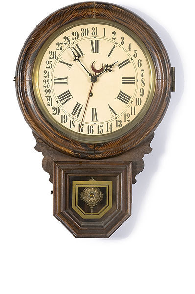 Ingraham Dew Drop Hanging Calendar Clock, — Antique Clocks Price Guide