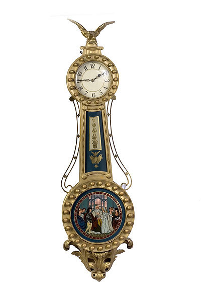 Fine Reproduction Lemuel Curtis Girandole Clock, — Antique Clocks Price Guide