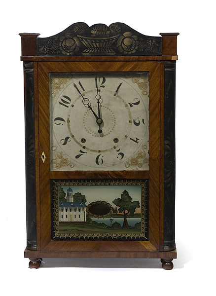 Eli Terry Jr. Wooden Works Quarter Column Shelf Clock, — Antique Clocks Price Guide
