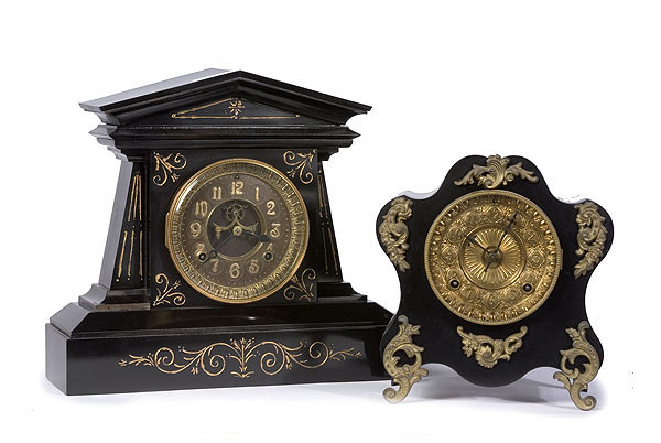Two Ansonia Iron Case Shelf Clocks, — Antique Clocks Price Guide