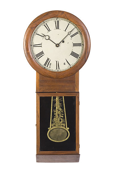 Silas B. Terry Rosewood Long Drop Regulator Clock, — Antique Clocks Price Guide
