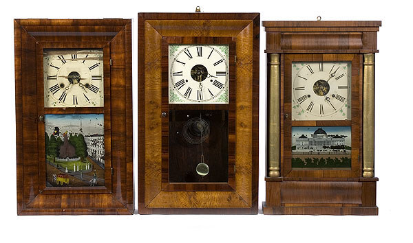 Uncatalogued Lot: Two Ogee & One Half Column Clocks, — Antique Clocks Price Guide