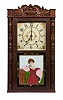 Henry Terry Wooden Works Carved Half Column Clock,