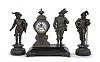 Ansonia Figural Clock and Garniture Set,