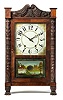 Lusius B. Bradley Carved Mahogany Wooden Works Shelf Clock,