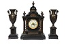Tiffany Retailed Japy Freres French Marble Clock Set,