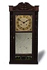Silas Hoadley Replaced Brass Works Carved Mahogany Half Column Clock,