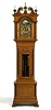 Durfee Pattern 42 Quarter Sawn Oak Tall Case Clock silvered and brass dial with marked with retailer's name Wright Kay & Co./Detroit,